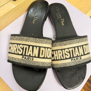 - Dior Black and Tan Men's Slides